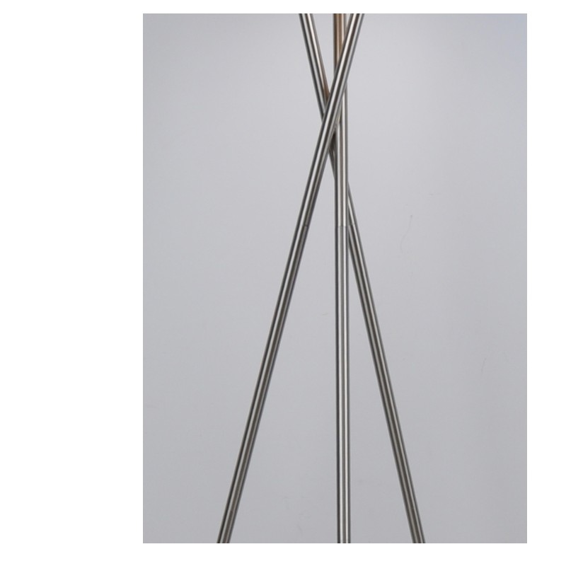 Tripod floor lamp with laser cut fabric shade