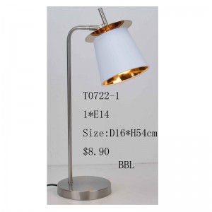 Table lamp with fabric shade and decoration sheet