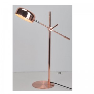 Table lamp with metal shade and adjust function