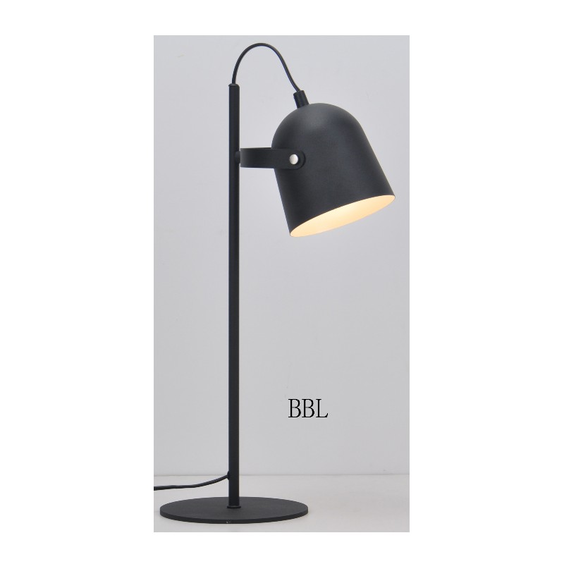 Table lamp with metal shade and adjust shade function, flat base