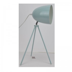 Tripod table lamp with metal shade and adjust function