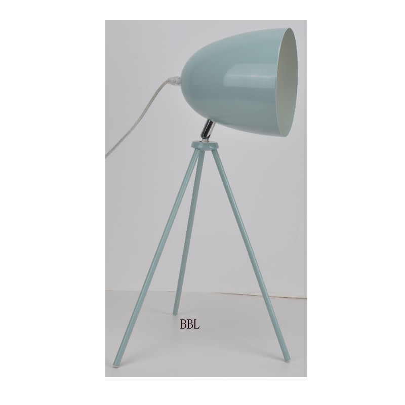 Tripod table lamp with metal shade and adjust function