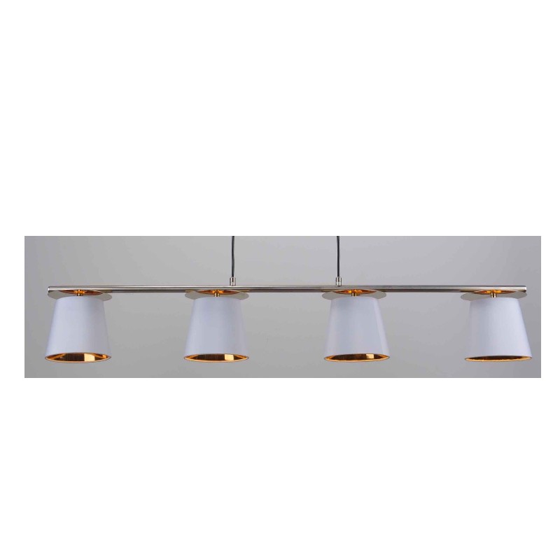 pendant lamp with fabric shade, white shade inside gold