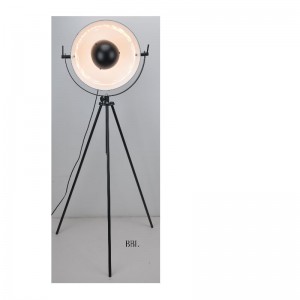 LED tripod floor lamp with adjust up and down function, matt black shade inside white