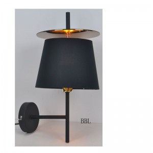 Modern wall lamp with fabric shade and PB decoration sheet