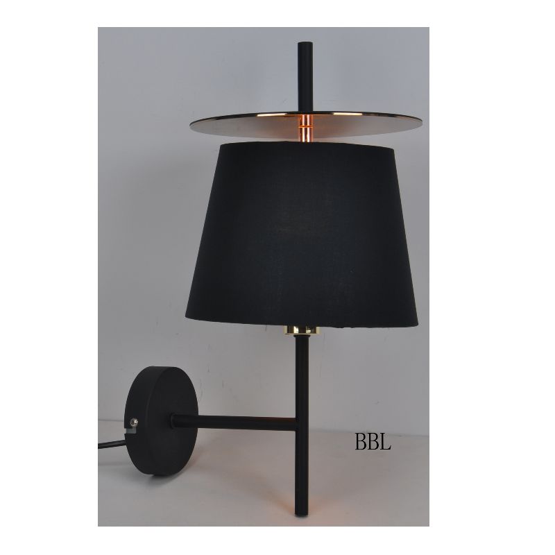 Modern wall lamp with fabric shade and PB decoration sheet