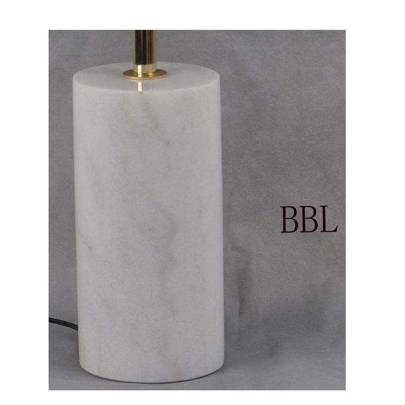 LED table lamp with marble base and metal shade