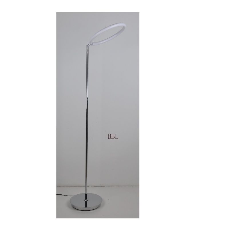 LED floor lamp with adjustable acrylic round ring