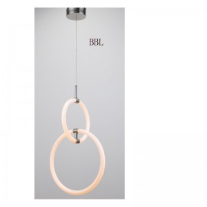 LED pendant lamp with rotatable acrylic round ring