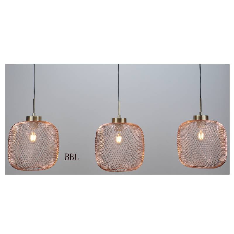 Modern pendant lamp with steel mesh shade