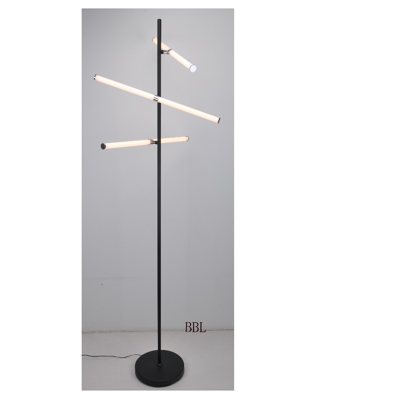 LED floor lamp with 3pcs rotatable acrylic tube