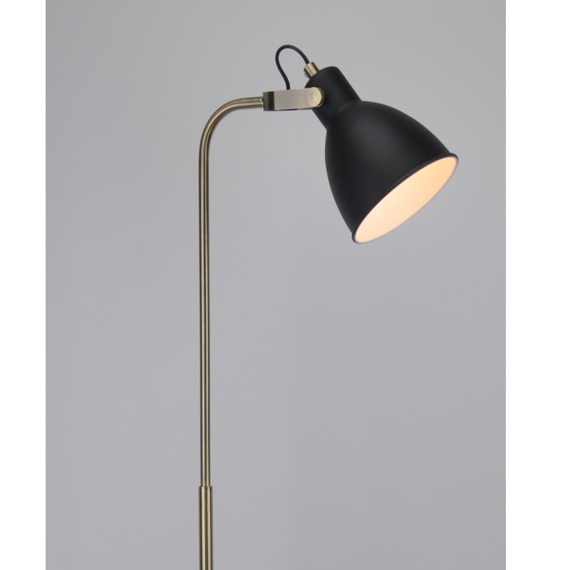 Floor lamp with U-bracket and metal shade