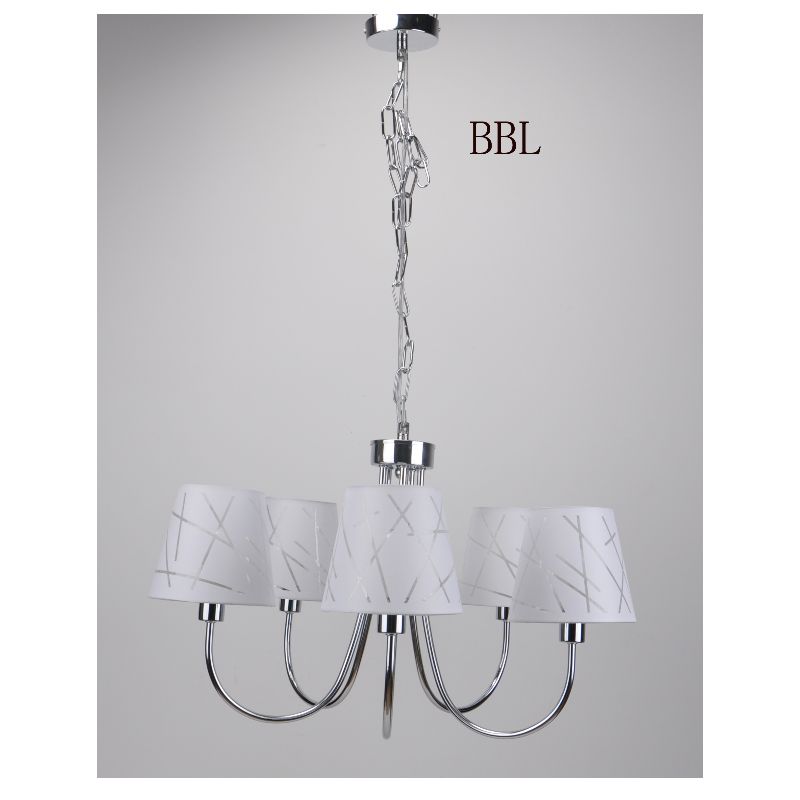 Pendant lamp with 5pcs fabric shade