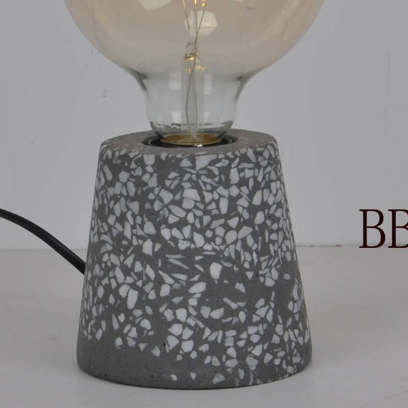 Table lamp with natural mosaic concrete base