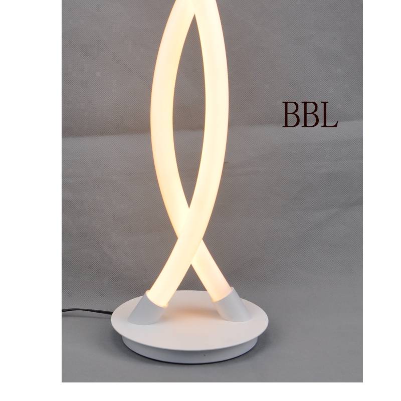 LED table lamp with X acrylic tube and without shadow