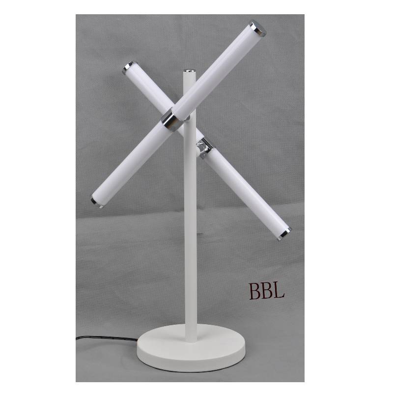 LED table lamp with 2pcs rotatable acrylic tube, without shadow