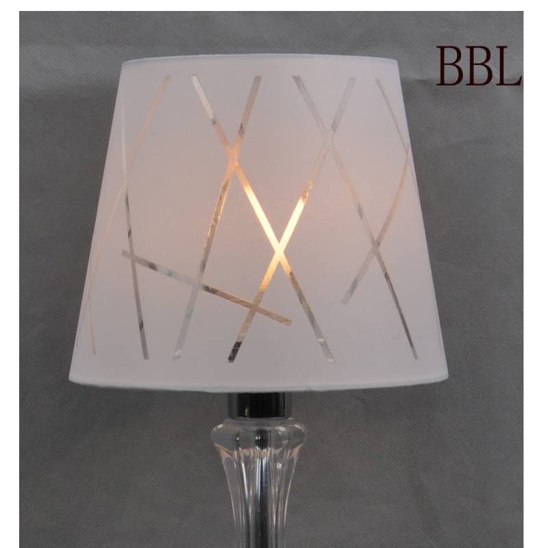 Table lamp with fabric shade and transparent acrylic lamp body