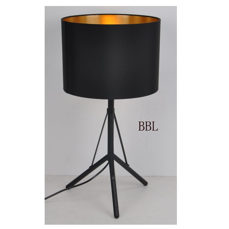 Tripod table lamp with fabric shade