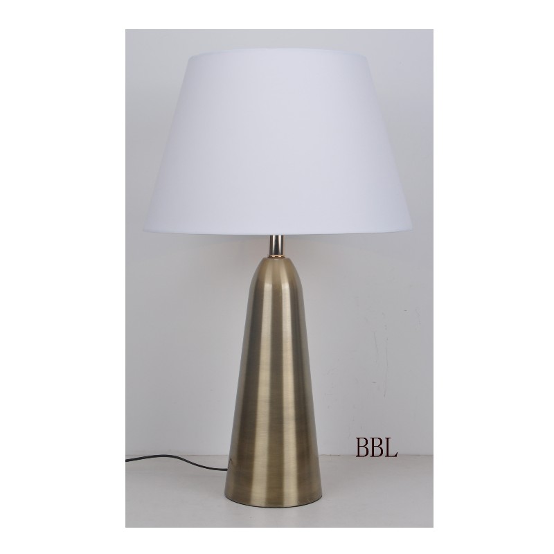 Bullet table lamp with cone fabric shade