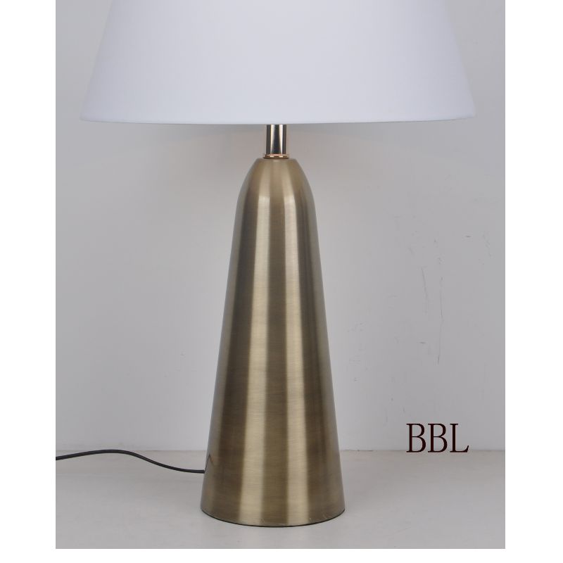 Bullet table lamp with cone fabric shade