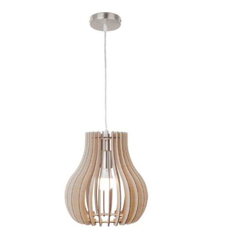 Natural wood pendant lamp