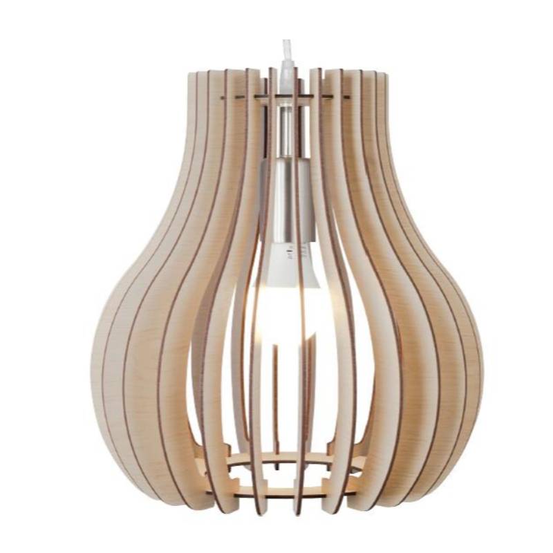 Natural wood pendant lamp