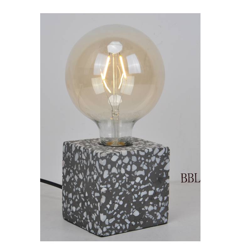 Natural concrete mosaic square table lamp