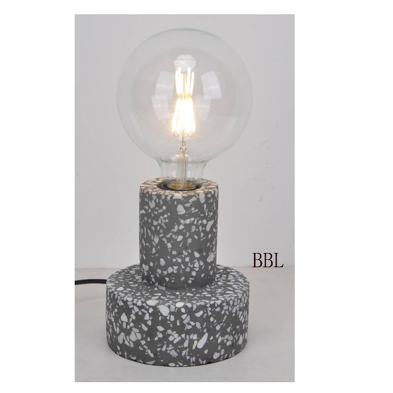 Natural concrete mosaci round table lamp