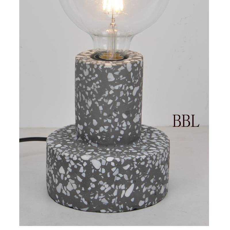 Natural concrete mosaci round table lamp