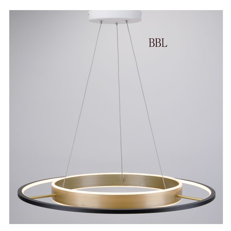 LED pendant lamp with 2-tier metal ring