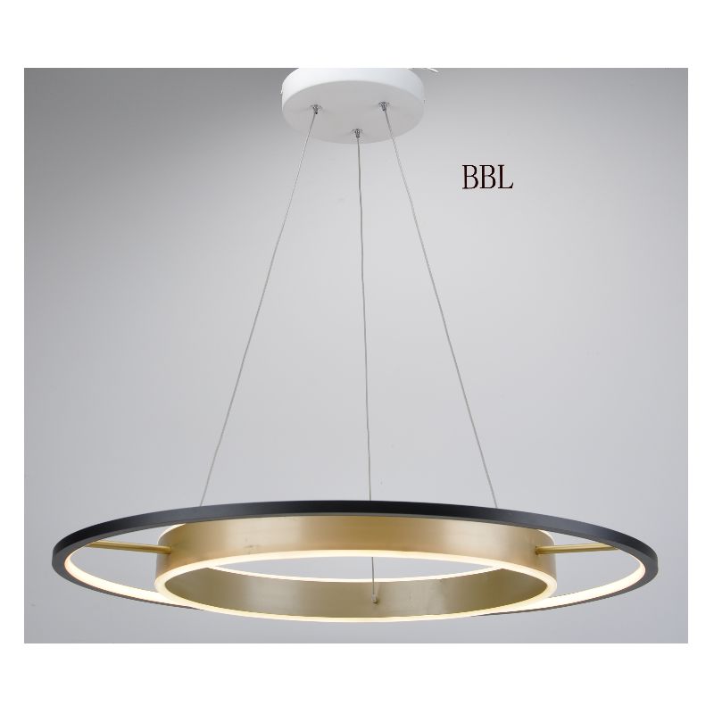 LED pendant lamp with 2-tier metal ring