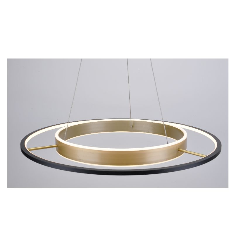 LED pendant lamp with 2-tier metal ring