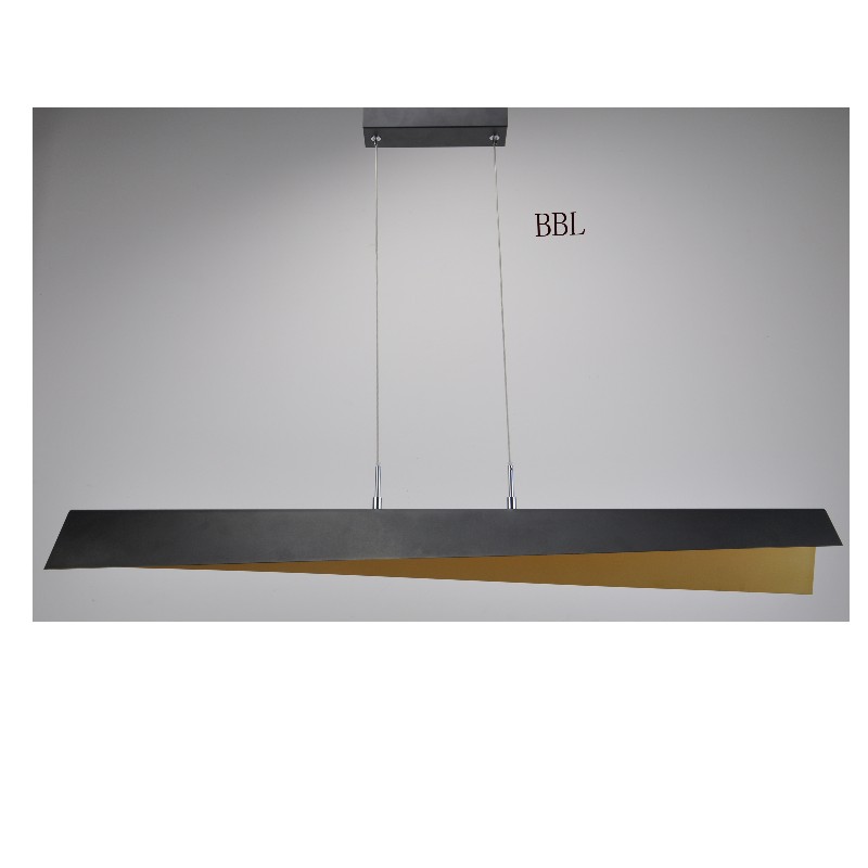 LED pendant lamp with metal shade and inside gold